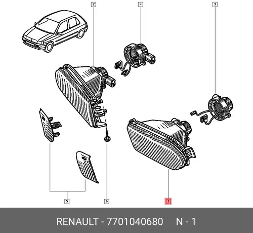 Фара противотуманная RENAULT 7701040680