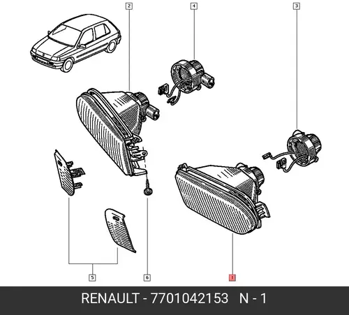 Фара противотуманная RENAULT 7701042153