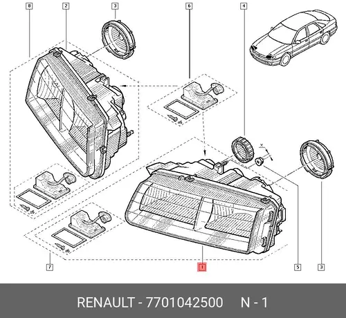 Фара RENAULT 7701042500