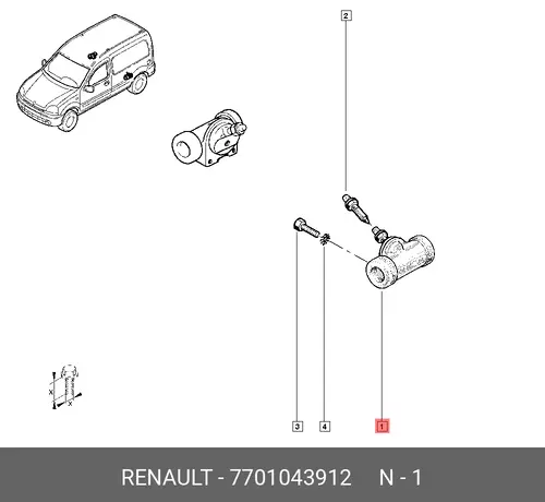 ЦИЛИНДР ТОРМ ЗАД 7701043912 RENAULT