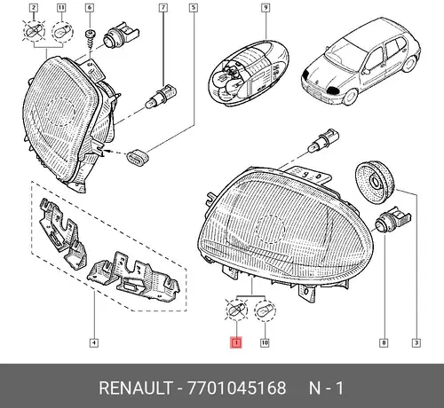 Фара RENAULT 7701045168