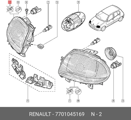Фара RENAULT 7701045169