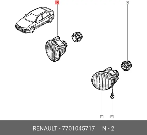 Фара противотуманная RENAULT 7701045717