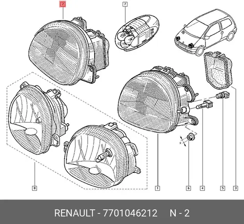 Фара RENAULT 7701046212