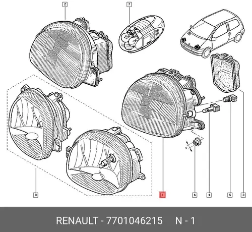 Фара RENAULT 7701046215