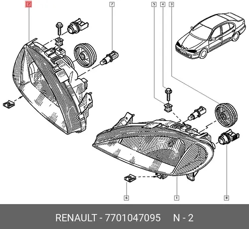 Фара RENAULT 7701047095