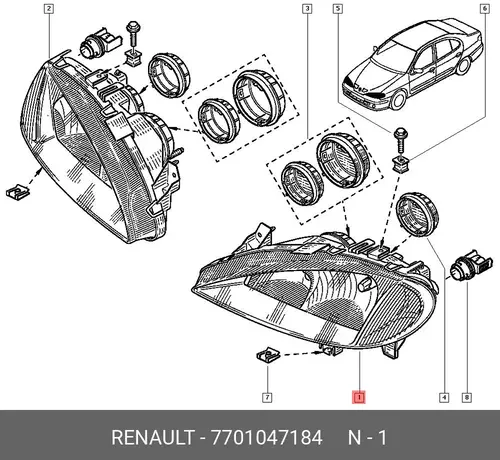Фара RENAULT 7701047184
