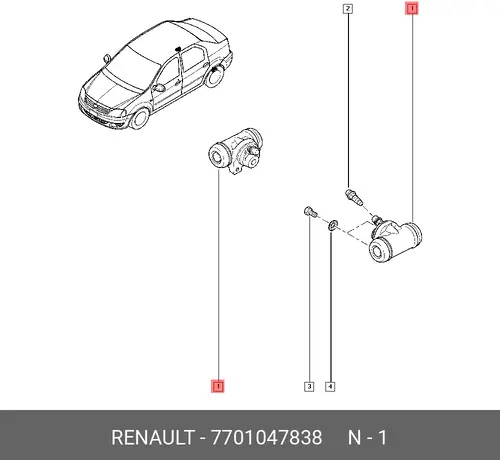 ЦИЛИНДР ТОРМ ЗАД 7701047838 RENAULT