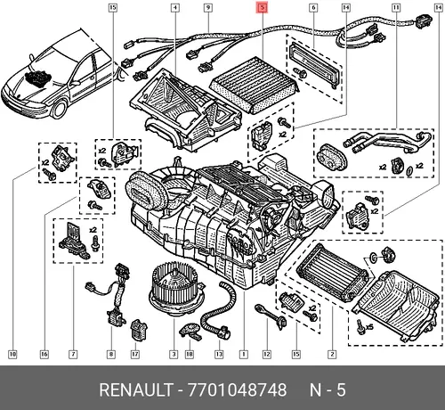 Салонный фильтр RENAULT 7701048748