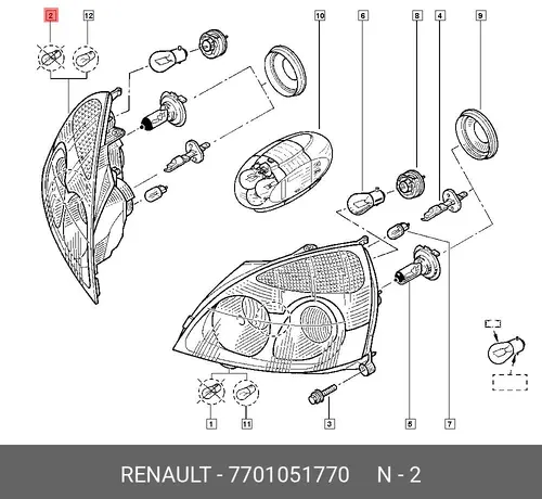 Фара RENAULT 7701051770