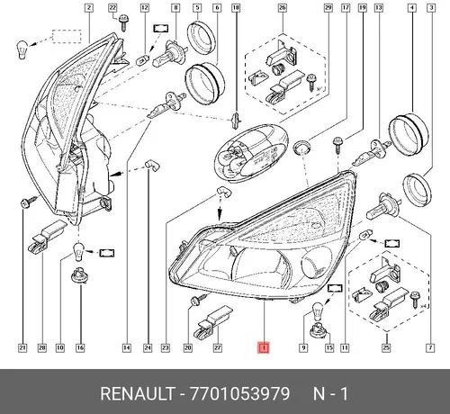 Фара RENAULT 7701053979