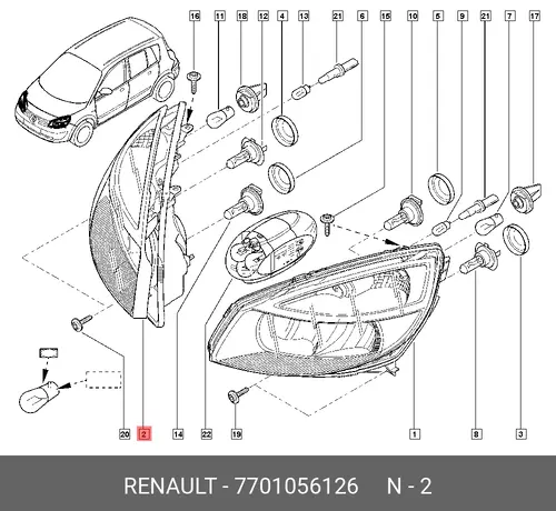 Фара RENAULT 7701056126