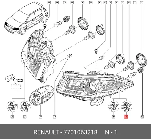 Фара RENAULT 7701063218