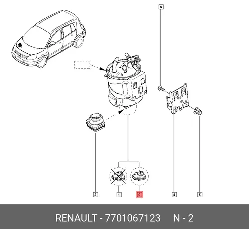Топливный фильтр RENAULT 7701067123