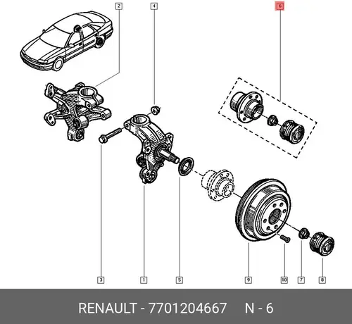 Ступица RENAULT 7701204667