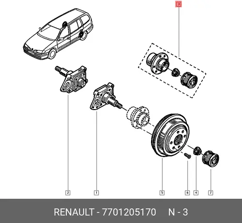 Ступица RENAULT 7701205170