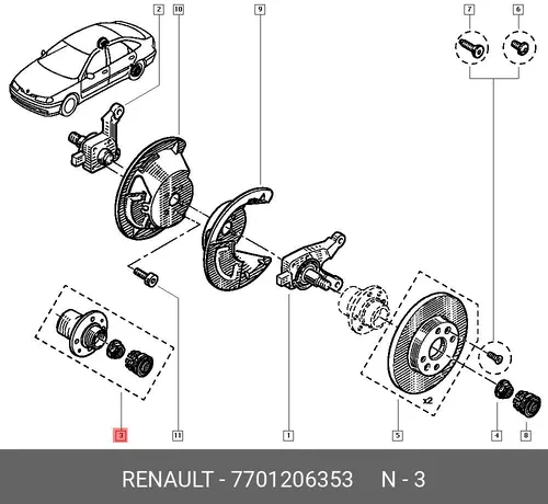 Ступица RENAULT 7701206353
