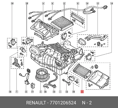 Радиатор печки RENAULT 7701206524