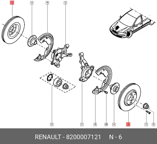 Тормозной диск RENAULT 8200007121