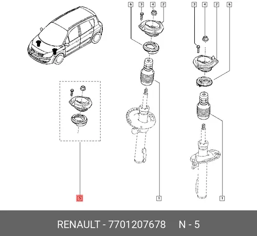 7701207678 Подшипник опорный к-т RENAULT
