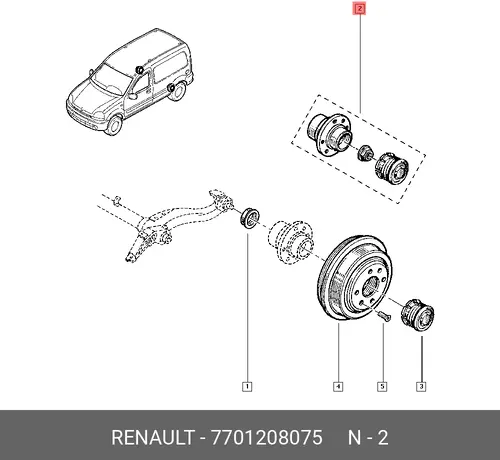 Ступица RENAULT 7701208075