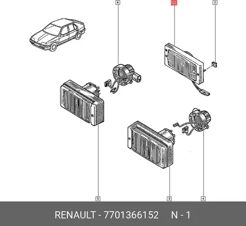 Фара противотуманная RENAULT 7701366152