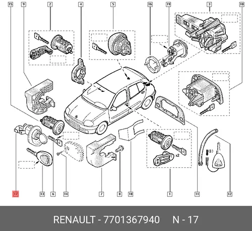 ЛИЧИНКА ЗАМКА 7701367940 RENAULT