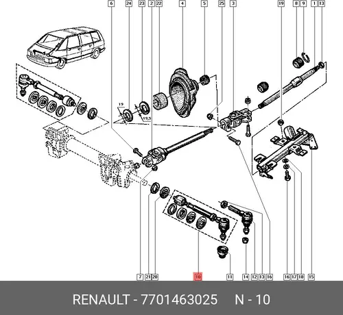 Рулевая тяга RENAULT 7701463025
