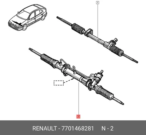 Рулевая рейка RENAULT 7701468281