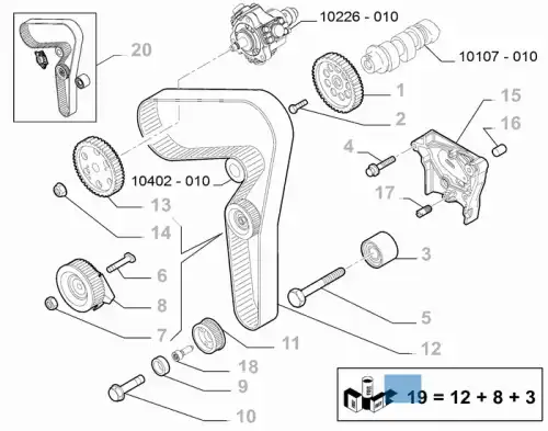 КОМПЛЕКТ ГРМ 71754559 FIAT