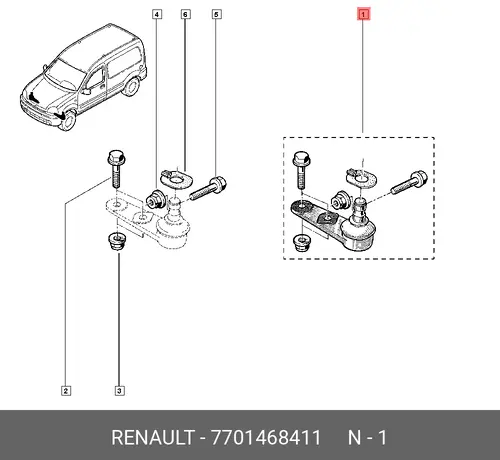 Шаровая опора RENAULT 7701468411