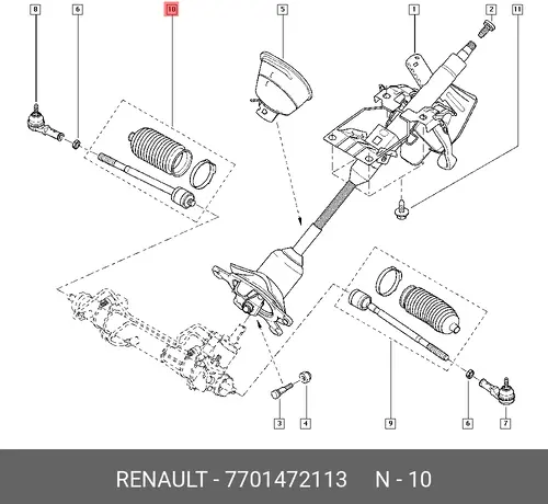 Рулевая тяга RENAULT 7701472113