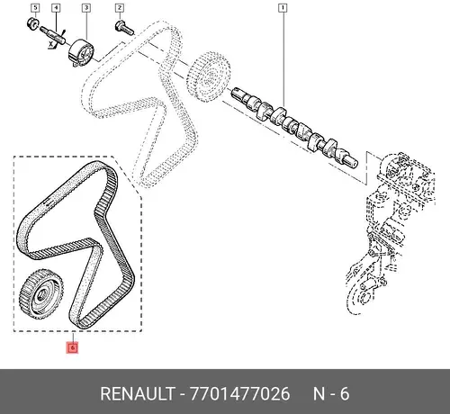 РЕМЕНЬ ГРМ F9Q 7701477026 RENAULT