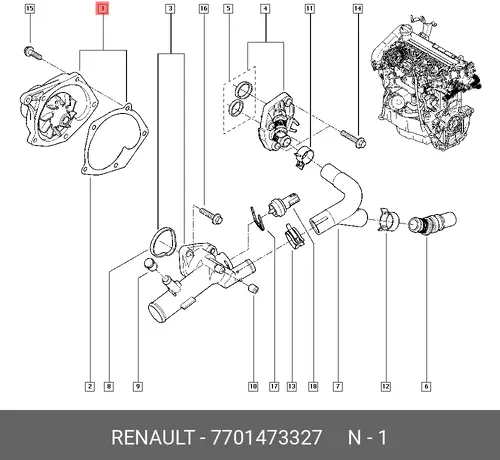 помпа Ren 7701473327 RENAULT