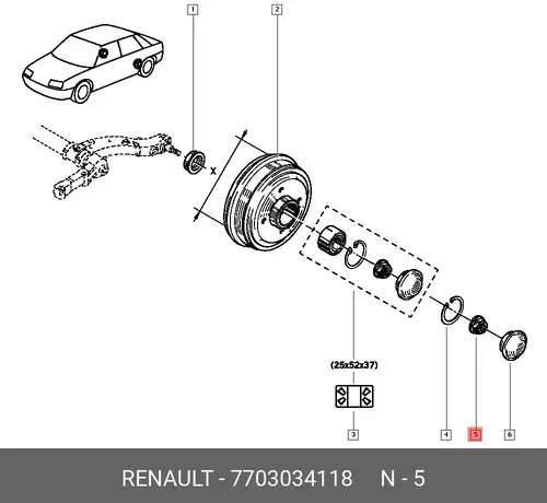 Гайка ступицы RENAULT 7703034118