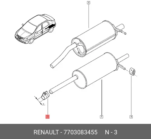 Хомут глушителя RENAULT 7703083455