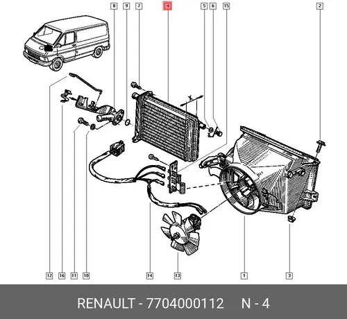 Радиатор печки RENAULT 7704000112