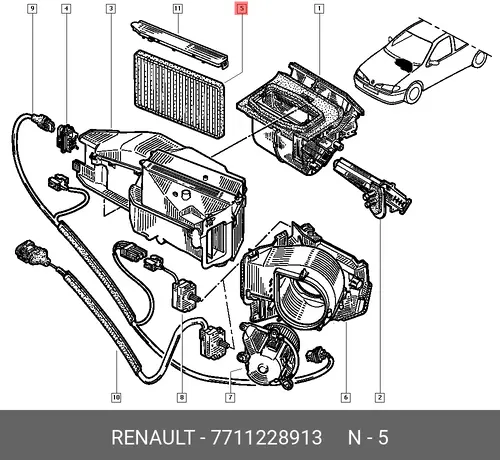 Салонный фильтр RENAULT 7711228913