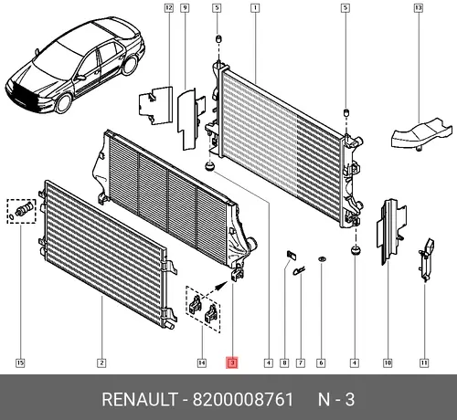 Интеркулер RENAULT 8200008761
