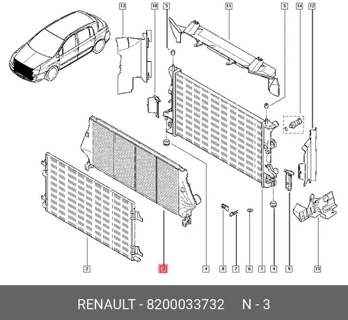 Интеркулер RENAULT 8200033732