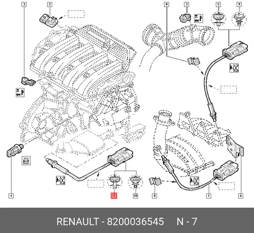 ДАТЧИК КОНЦЕНТРАЦИИ КИСЛОРОДА 8200036545 RENAULT