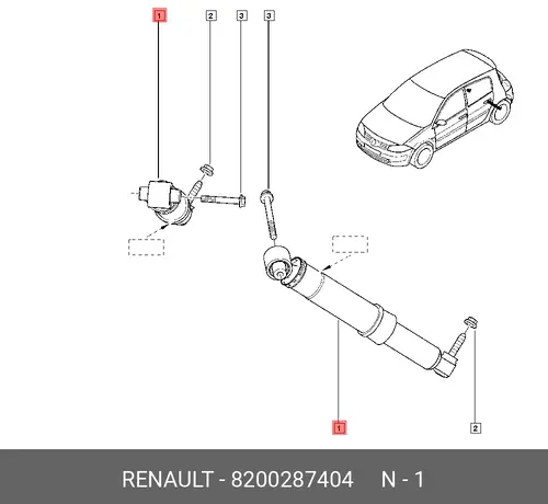 АМОРТИЗАТОР RENAULT 8200287404
