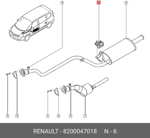 8200047018 RENAULT КРОНШТЕЙН ПОДВЕСКИ ГЛ