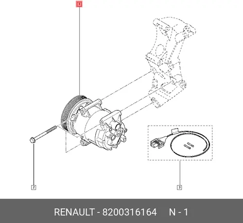 Компрессор кодиционера RENAULT Megane II 8200316164