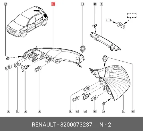 Фонарь габаритный RENAULT 8200073237