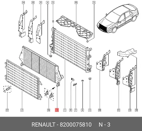 Интеркулер RENAULT 8200075810