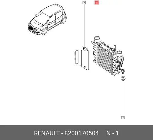 Интеркулер RENAULT 8200170504
