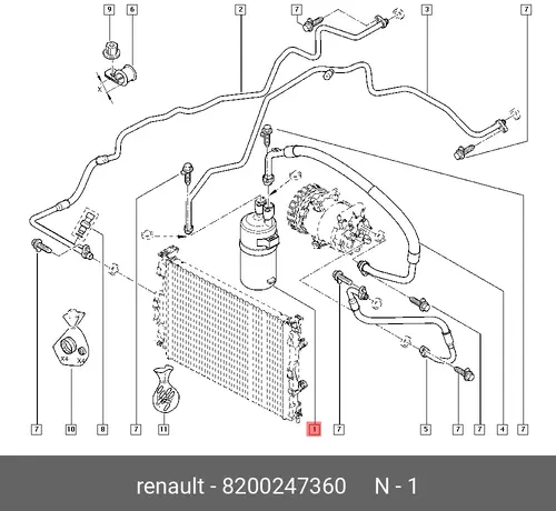 Осушитель кондиционера RENAULT 8200247360