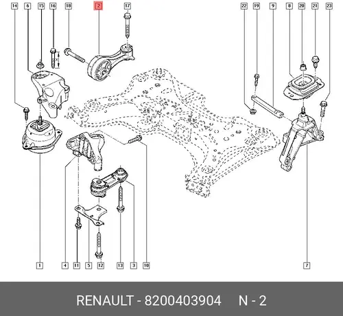 Подушка крепления двигателя RENAULT 8200403904