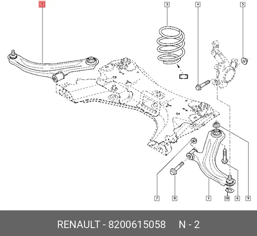 рычаг правый Ren 8200615058 RENAULT